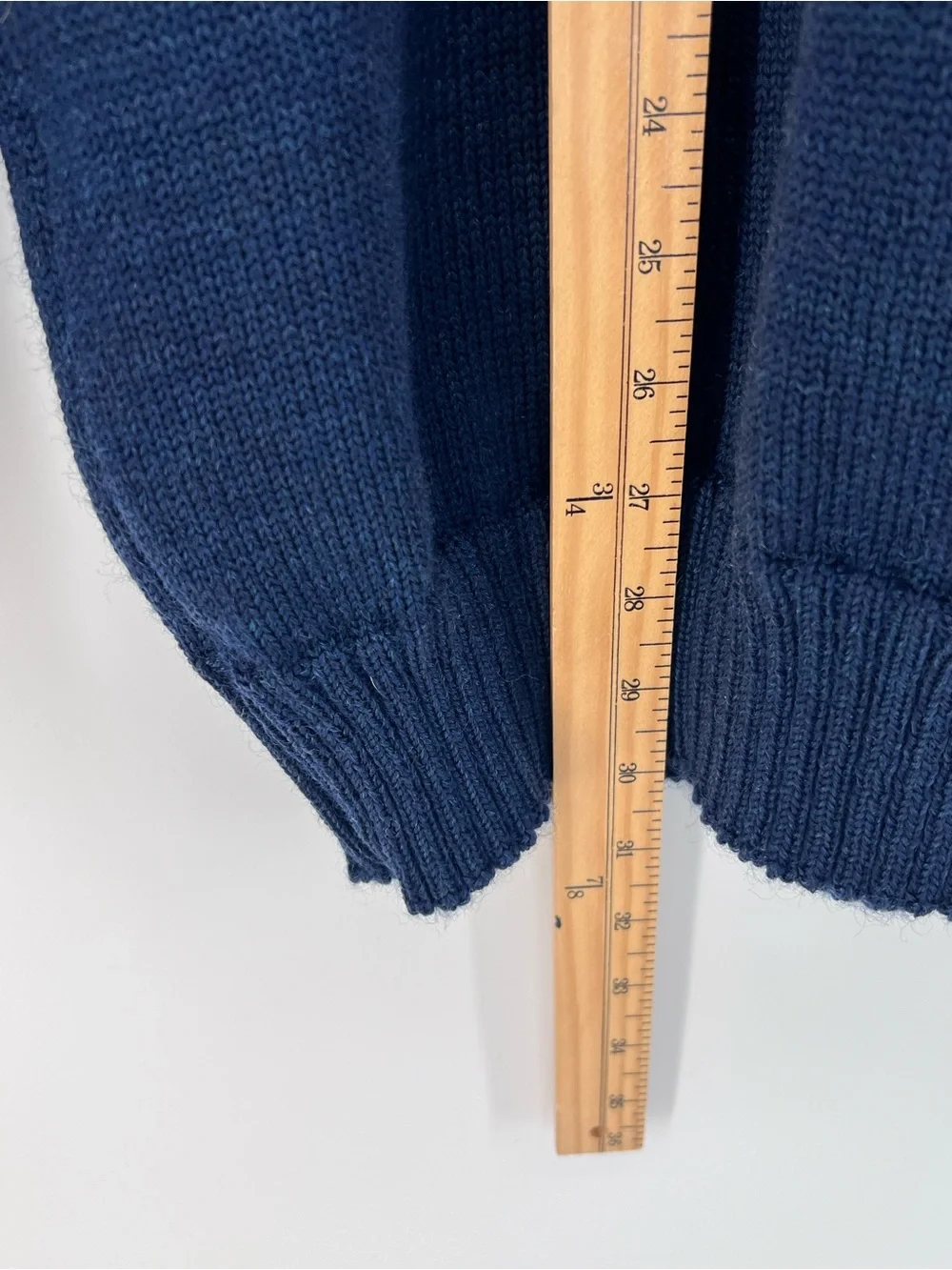 Vintage Guernsey Woollens Navy Blue Wool Fisherman Sweater Monogram K Sz L Prep